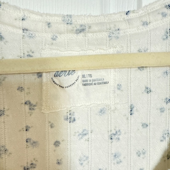 Aerie floral ribbed button down top size xl - Picture 3 of 5
